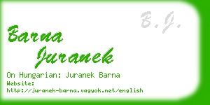 barna juranek business card